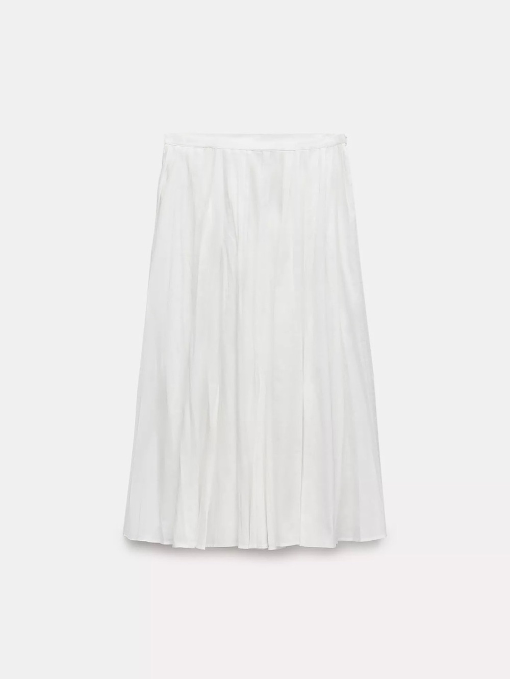White Pleated Midi Skirt Collection ZW